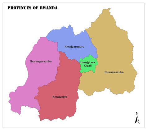 rwanda map provinces